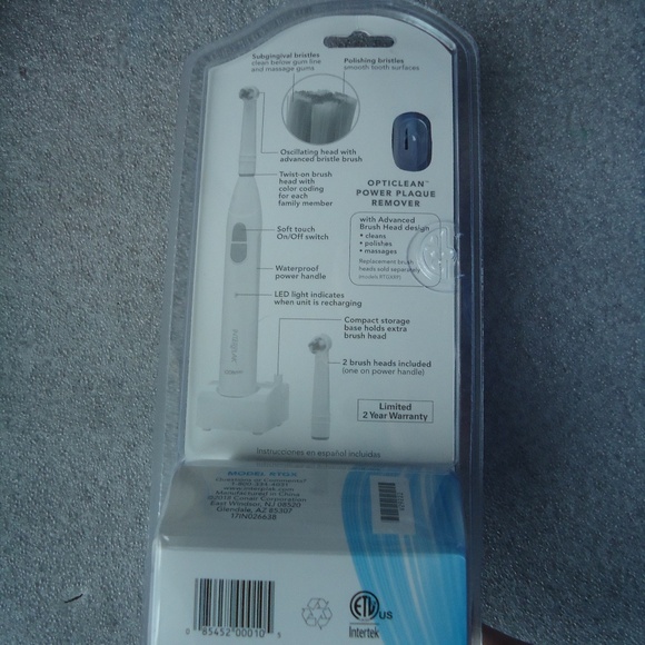 NEW Interplak Opticlean Power Plaque Remover Rechargeable Toothbrush - Picture 7 of 9